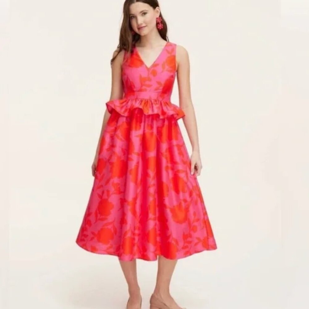 Kate Spade x Target Classic Rose Peplum Midi Dress -  Size 10